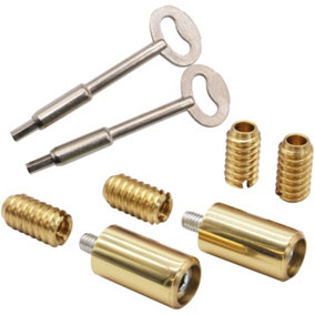 EAI Sash Window Stop Set with Ventilation Restrictor Feature With Keys - Polished Brass