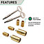 EAI Sash Window Stop Set with Ventilation Restrictor Feature With Keys - Polished Brass