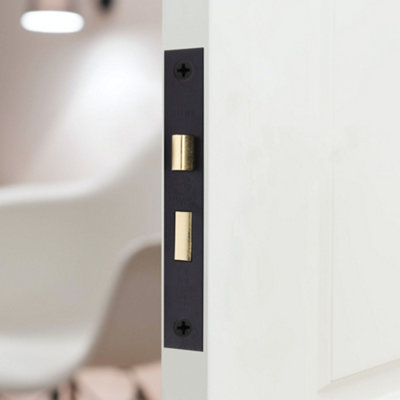 EAI Sashlock 80mm / 57mm Backset BLACK 3 lever for Internal Wooden Door ...