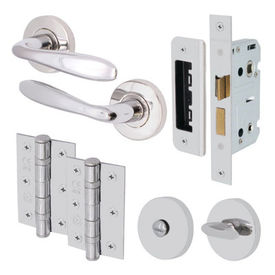 EAI - Sassari Lever on Rose Handle Bathroom Kit / Pack - 66mm Lock ...