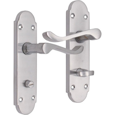 EAI Satin Chrome Victorian Scroll Bathroom Door Handles - Summer Range Price Comparisons | Compare The Build