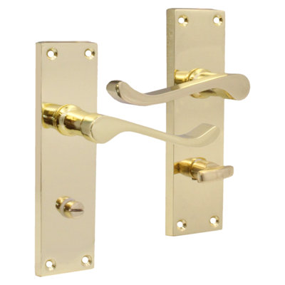 EAI - Scroll Lever Bathroom Door Handles - 152mm - Brass Plated Price Comparisons | Compare The Build