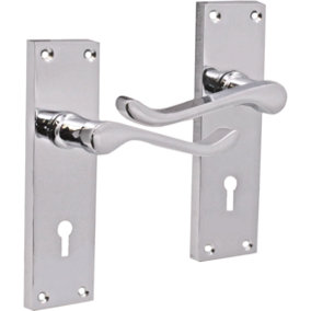 EAI - Scroll Lever Lock Door Handles - 152mm - Polished Chrome