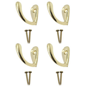 EAI - Single Robe Hook - Brass Plated - 36mm Projection - Pack of 4
