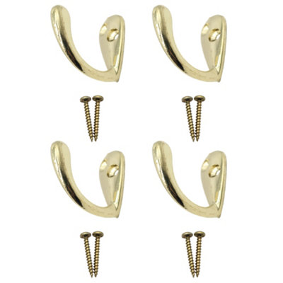 EAI - Single Robe Hook - Brass Plated - Pack of 4