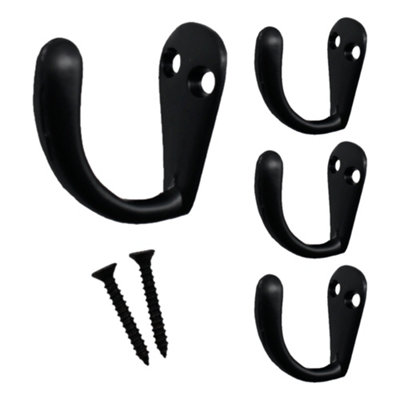 EAI - Single Robe Hook - Matt Black - Pack of 4