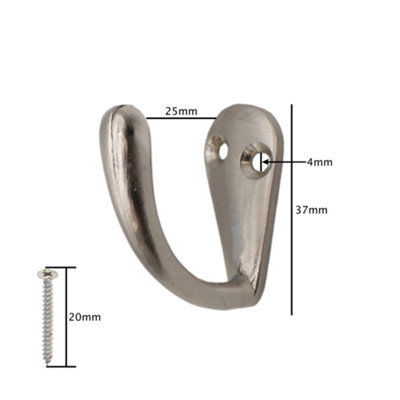 EAI - Single Robe Hook - Satin Nickel - Pack of 4