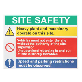 EAI - Site Safety Sign 800x600mm Foamex Screw or Tie Fixed