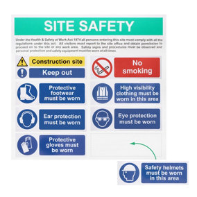 EAI - Site Safety Sign Build Own Composite Kit 650 x 650mm with 12 signs