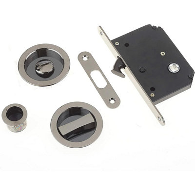 EAI Sliding Door Bathroom Mortice Lock Black Nickel DIY at B&Q