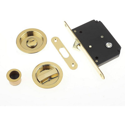 EAI Sliding Door Bathroom Mortice Lock Polished Brass un laq DIY at B&Q