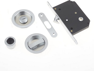 EAI - Sliding Door Bathroom mortice lock - Satin Chrome