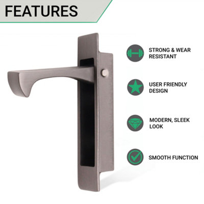 EAI Sliding Pocket Door Edge Pull - 90mm x 18mm x 14mm Deep - Matt Bronze
