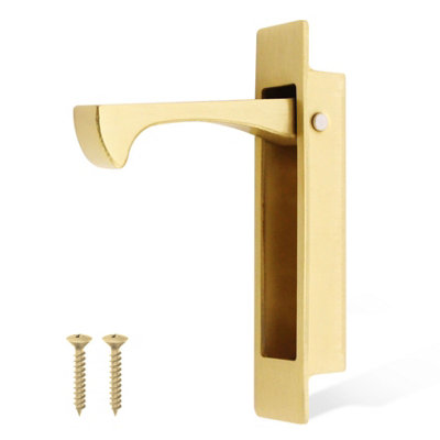 EAI Sliding Pocket Door Edge Pull - 90mm x 18mm x 14mm Deep - Satin Brass