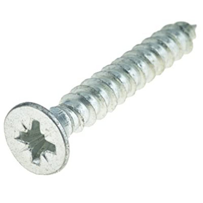 EAI - Spare Hinge Screws Pack 100 Pozi Wood Screw Countersunk - 4.0x25mm - Satin Chrome