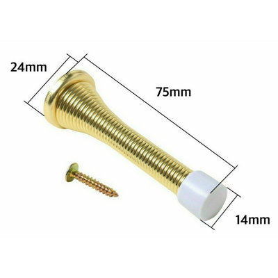 EAI - Spring Door Stop - 75mm - Brass Plated - Pack of 1