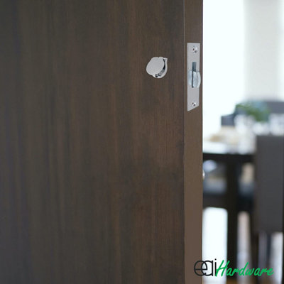 EAI - Sprung Budget Lock Keyhole Escutcheon - Polished Chrome Plated