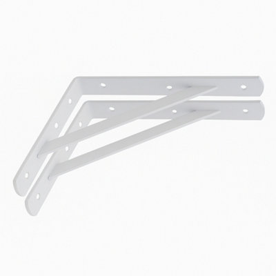 EAI Strong Arm Shelf Bracket 200x250x30x4mm White Pair DIY at B&Q