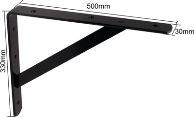 EAI - Strong Arm Shelf Bracket 500x330x30x4mm - Black - Pack of 10