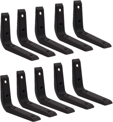 EAI - Strong Shelf Bracket - 100 x 75mm - Black - Pack of 10