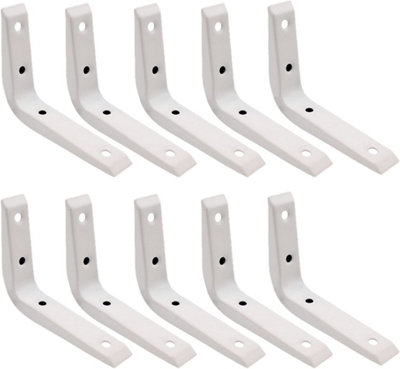EAI Strong Shelf Bracket 100 x 75mm White 5 Pair 10 Brackets