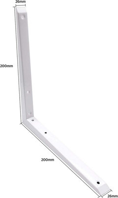 EAI Strong Shelf Bracket Mitre Reinforced Hi-Load Pattern - 200 x 200mm - White - Pack of 2