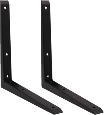 EAI Strong Shelf Bracket Mitre Reinforced Hi-Load Pattern - 250 x 250mm - Black - Pack of 2