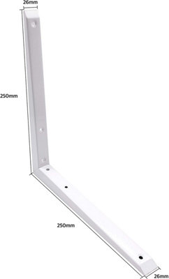 EAI Strong Shelf Bracket Mitre Reinforced Hi-Load Pattern - 250 x 250mm - White - Pack of 2