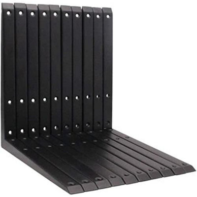 EAI Strong Shelf Bracket Mitre Reinforced Hi-Load Pattern - 300 x 300mm - Black - Pack of 10