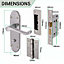 EAI - Summer Scroll Lever on Backplate Bathroom Kit / Pack - 66mm Lock - 76mm Hinges - Satin Chrome