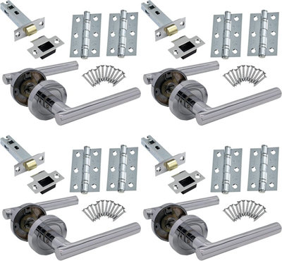 EAI - T-Bar Hinge And Latch Kit - 66mm - Polished Chrome - Pack of 4 Price Comparisons | Compare The Build