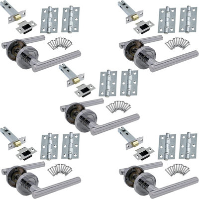 EAI - T-Bar Hinge And Latch Kit - 66mm - Polished Chrome - Pack of 5 Price Comparisons | Compare The Build