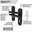 EAI T-Bar Lever On Backplate - Sash Lock Kit - 64mm Lock & 76mm Hinge - Matt Black