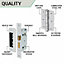 EAI - T-Bar Lever on Rose Handles Bathroom Kit / Pack - 66mm Bathroom Lock - 76mm Hinge - Polished Chrome