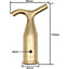EAI Traditional Sash Pole Hooks for Windows & Blinds - 110mm - Polished Brass