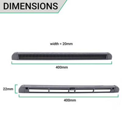 EAI Trickle Window Slot Vent Set Inside & Out - 400mm - 3180mm²EA - Anthracite Grey