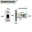 EAI Tubular Bathroom Deadbolt - 101mm Case - 82mm Backset - Satin Chrome