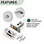 EAI Tubular Bathroom Deadbolt Kit - 64mm Case - 44mm Backset - Polished Stainless