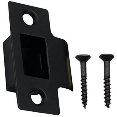 EAI Tubular Latch Faceplate Keep and Dust Box Matt Black DIY at B&Q
