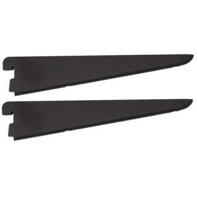 EAI Twin Slot Brackets 120mm Black Pack of 2 - Genuine 32mm Twin Slot Ajustable Wall Shelving