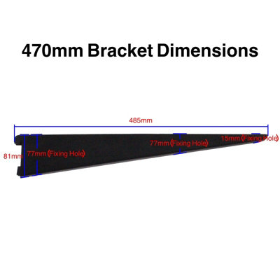 EAI Twin Slot Brackets 470mm Black Pack of 2