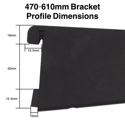 EAI Twin Slot Brackets 610mm Black Pack of 2