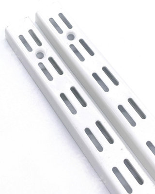 EAI Twin Slot Uprights 1000mm White Pack of 2 - Genuine 32mm Twin Slot Ajustable Wall Shelving