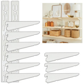 EAI - Twin Slot White 3 Shelf 3 Upright Kit of Brackets & Uprights Suit Your 300mm Shelfs