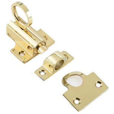 EAI Universal Fanlight Window Catch - 45mm - Polished Brass