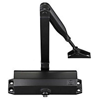 EAI Universal Overhead Door Closer, Dual Handed, Push or Pull Side - Power Size 3 - Black