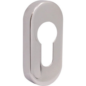 EAI - Upright Euro Escutcheon Oval Shaped Keyhole Cover - Polished Stainless Steel