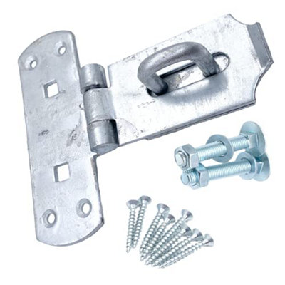 EAI - Vertical Hasp & Staple Heavy Duty Including Fixing Bolts & Screws - 6" - Galvanised