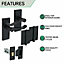 EAI - Victoria Scroll Lever on Backplate Latch Kit / Pack - 66mm Latch & 76mm Hinges - Matt Black