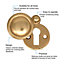 EAI Victorian Keyhole Covered Escutcheon - 34mm - Polished Brass
